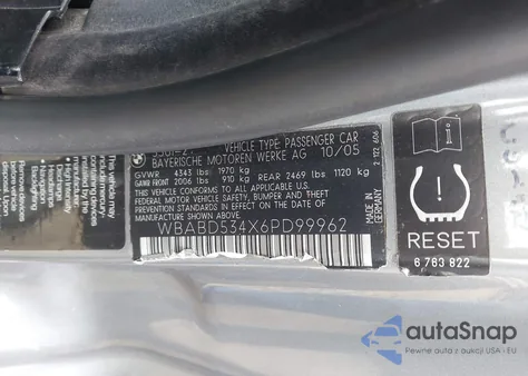 2006 BMW 330Ci from USA, damaged, VIN WBABD534X6PD99962